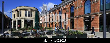 Blick auf Cornhill Market Area, Lincoln City, Lincolnshire, England, Großbritannien Stockfoto