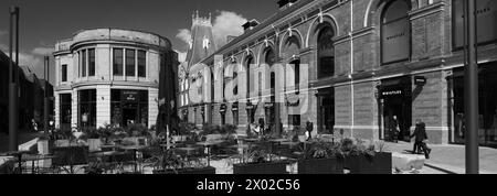 Blick auf Cornhill Market Area, Lincoln City, Lincolnshire, England, Großbritannien Stockfoto