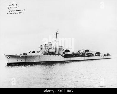 Die HMS Croome ist ein Zerstörer der britischen Jagdklasse der Royal Navy, der am 3. Juli 1941 gezeigt wurde. Stockfoto