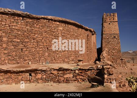 Berber Getreidespeicher, Agadir Tashelhit, in Form einer Festung, Anti-Atlas Gebirge, Marokko, Nordafrika, Afrika Stockfoto