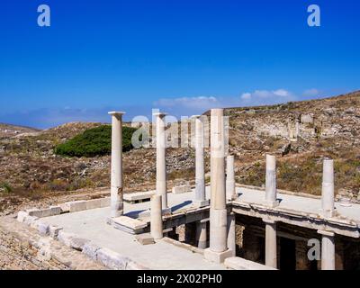 Haus des Hermes, archäologische Stätte von Delos, UNESCO-Weltkulturerbe, Insel Delos, Kykladen, griechische Inseln, Griechenland, Europa Stockfoto