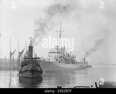 HMS BANFF (EX-US-KÜSTENWACHE CUTTER USS SARANAC), BRITISCHES BEGLEITSCHIFF. Royal Navy, Motor Torpedo Boat Flotilla, 10/15 Stockfoto