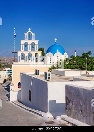 Heilige Kirche Agios Epiphanios, Dorf Akrotiri, Insel Santorin (Thira), Kykladen, griechische Inseln, Griechenland, Europa Stockfoto