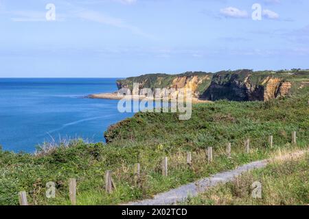 La Pointe du hoc, Cricqueville-en-Bessin, Calvados, Normandie, Frankreich, Europa Stockfoto