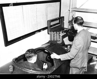 Fotografisches negativ mit RAF-Personal und Flugzeugen in Großbritannien zwischen 1940 und 1945. Stockfoto