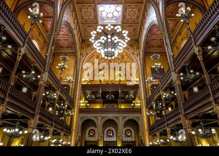 Innenraum, große Synagoge von Budapest, Budapest, Ungarn, Europa Stockfoto