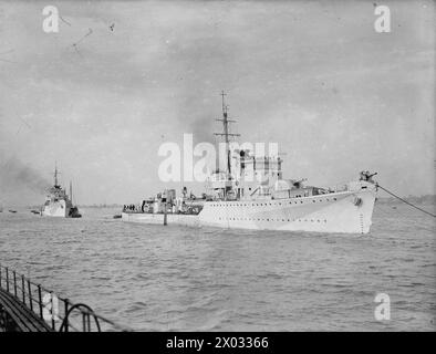 Am 11. Und 12. Oktober 1942 war der Zerstörer der britischen Jagdklasse HMS Hambledon in Marineoperationen aktiv. Stockfoto