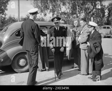 Am 14. Januar 1943 in der Nähe von Casablanca trafen sich Präsident Roosevelt und Premierminister Churchill mit Stabschefs, um die Strategie der Alliierten zu koordinieren, einschließlich Offensive Kampagnen und Kapitulationspläne der Achsenmächte. Auch die französischen Generäle de Gaulle und Giraud waren an der Planung der französischen Kriegsbemühungen beteiligt. Stockfoto