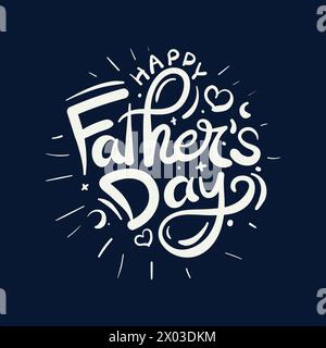 Glückliche Vatertag-Text-Vektor-Illustration. Handgezeichneter Schriftzug zur Feier des Vatertags. Vatertag-Grußkarte, soziale Medien Stock Vektor