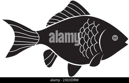 Dekorative Fisch-Icon-Vektor-Illustration einfaches Design Stock Vektor