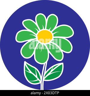 Ikonen von verschiedenen Arten von Blumen, Sonnenblumen, Tulpen und anderen Stock Vektor