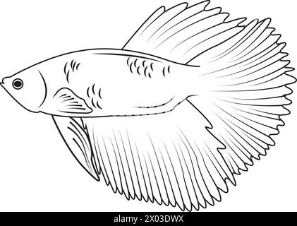 betta Fisch Icon Vektor Illustration Symbol Design Stock Vektor