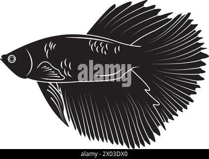 betta Fisch Icon Vektor Illustration Symbol Design Stock Vektor