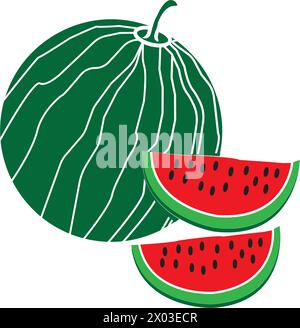 Wassermelone Icon Vektor Illustration einfaches Design Stock Vektor