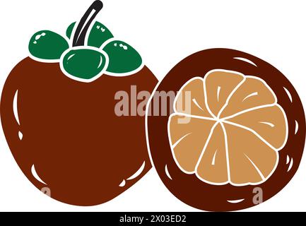 Mangostan Icon Vektor Illustration Logo Design Stock Vektor