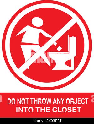 Symbol verbietet es, alles in die Toilette zu spülen Vektor Illustration Logo Design Stock Vektor