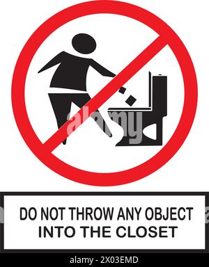 Symbol verbietet es, alles in die Toilette zu spülen Vektor Illustration Logo Design Stock Vektor