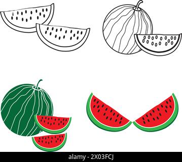 Wassermelone Icon Vektor Illustration einfaches Design Stock Vektor
