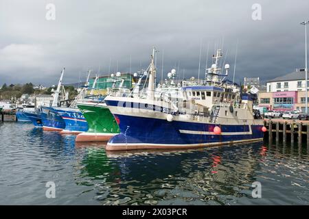 Fischfang-Trawler im Hafen von Killybegs, County Donegal, Irland Stockfoto