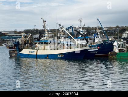 Fischfang-Trawler im Hafen von Killybegs, County Donegal, Irland Stockfoto