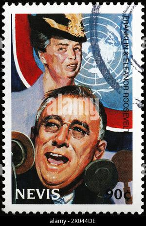 Franklin und Eleanor Roosevelt feierten auf Briefmarken Stockfoto