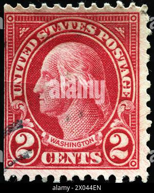 George Washington auf alten amerikanischen Briefmarken Stockfoto