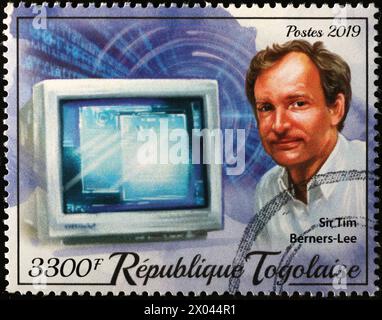 Erfinder des World Wide Web Tim Berners-Lee auf Briefmarke Stockfoto