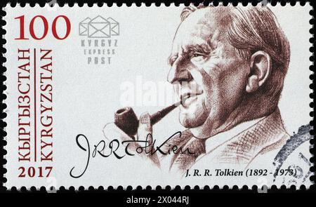 J.R.R. Tolkien Porträt auf Briefmarke Stockfoto