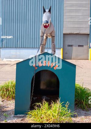 Padnos Scrap Metal Skulpturen in Holland, Michigan Stockfoto
