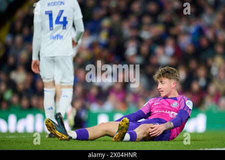 LEEDS, ENGLAND: Jack Clarke verließ Winger von Sunderland FC am 9. April 2024 im Elland Road Stadium in Leeds, England, während des Sky Bet Championship-Spiels zwischen Leeds United und Sunderland. (Foto Von Francisco Macia/Foto-Player-Bilder) Stockfoto