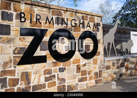 Hinweisschild zum Birmingham Zoo im zoologischen Park in Birmingham, Alabama. (USA) Stockfoto