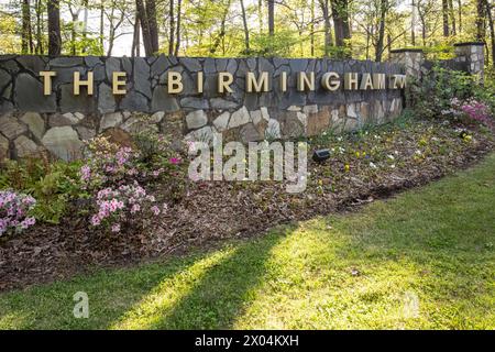 Eintrittsschild für den Birmingham Zoo in Birmingham, Alabama. (USA) Stockfoto