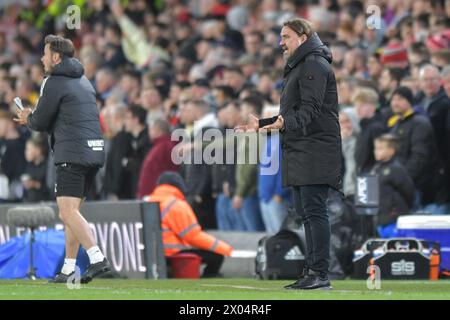 Daniel Frake von Leeds United während des Sky Bet Championship-Spiels zwischen Leeds United und Sunderland in der Elland Road, Leeds am Dienstag, den 9. April 2024. (Foto: Scott Llewellyn | MI News) Credit: MI News & Sport /Alamy Live News Stockfoto