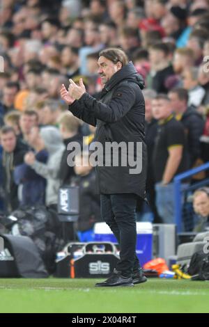 Daniel Frake von Leeds United während des Sky Bet Championship-Spiels zwischen Leeds United und Sunderland in der Elland Road, Leeds am Dienstag, den 9. April 2024. (Foto: Scott Llewellyn | MI News) Credit: MI News & Sport /Alamy Live News Stockfoto