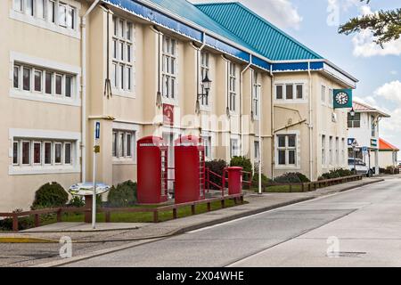 Rathaus, Stanley, Falklandinseln, Samstag, 02. Dezember, 2023. Foto: David Rowland / One-Image.com Stockfoto