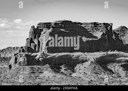 Schwarzweißfoto des Arches National Park Stockfoto