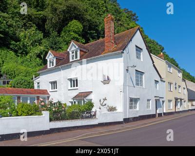 UK, Somerset, Minehead, Quay Street Cottages. Stockfoto