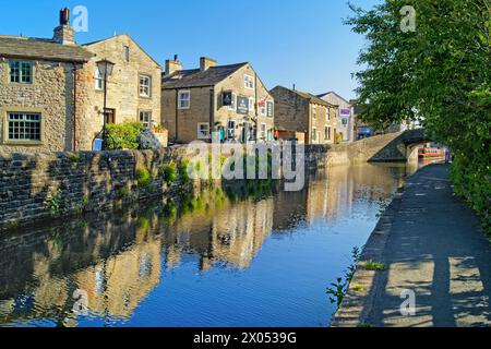 UK, North Yorkshire, Skipton, Springs Branch Canal. Stockfoto