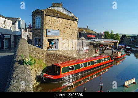 UK, North Yorkshire, Skipton, Springs Branch Canal. Stockfoto