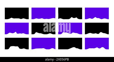 Satz von eingerissenen Textrahmen. Vektorabbildung. Stock Vektor