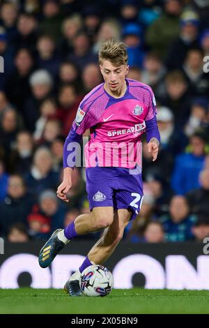 LEEDS, ENGLAND – 9. APRIL: Jack Clarke verließ Winger von Sunderland FC während des Sky Bet Championship-Spiels zwischen Leeds United und Sunderland am 9. April 2024 im Elland Road Stadium in Leeds, England. (Foto Von Francisco Macia/Foto-Player-Bilder) Stockfoto