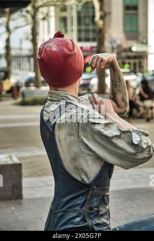 Street Art ehrt Rosie die Riveter und Frauen, die im Zweiten Weltkrieg in der Industrie gedient haben Maryland National Harbor, in der Nähe von Washington, D.C. Stockfoto