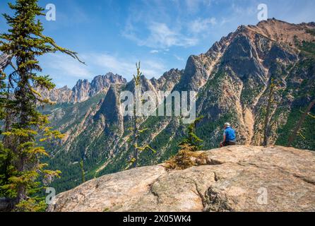 Washington Pass Observation Site, malerischer Ort in Mazama, Washington State, USA Stockfoto