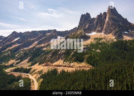 Washington Pass Observation Site, malerischer Ort in Mazama, Washington State, USA Stockfoto