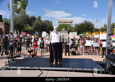 Frauenmarsch zur Abtreibung in Phoenix, Arizona, Oktober 2022 Stockfoto