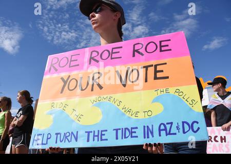 Frauenmarsch zur Abtreibung in Phoenix, Arizona, Oktober 2022 Stockfoto