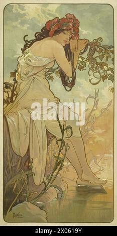 Art Nouveau by Alphonse Mucha - Jahreszeiten, Sommer Stockfoto