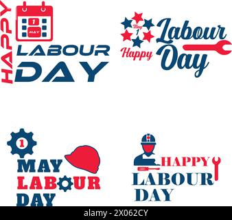 Work Day Schriftart kann bearbeitet werden Stock Vektor