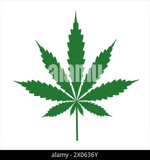 Cannabis-Blatt-Vektor-Illustration Clipart isoliert auf weißem Hintergrund Stock Vektor