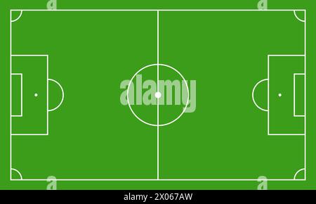 Fußballplatz oder Fußballplatz Hintergrund. Vector Green Court zum Erstellen von Spielen Stock Vektor